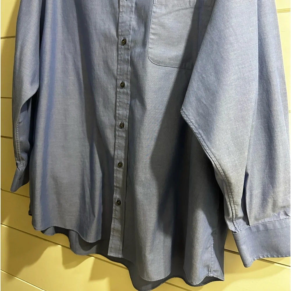 Nordstrom Mens Shop Non Iron 18.5 Long Sleeve Button Up Shirt Classic Fit 34” - Picture 3 of 9